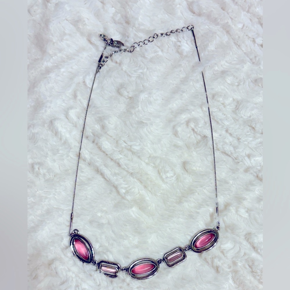 Lia Sophia Elegant Pink and Silver Necklace